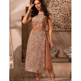 Длинное платье-сарафан Mia-Amore BARBADOS 6005, Цвет: капучино, Размеры: S
