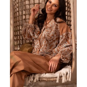 Брючный наряд из хлопка Mia-Amore BARBADOS 6006, Цвет: капучино, Размеры: M