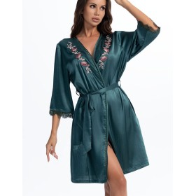 Шелковый халат Mia-Amore VALENSIA 3263 малахитовый, Цвет: малахитовый, Размеры: 2XL/3XL