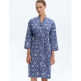 Халат из хлопка Very Neat РАКУШКИ Е50033, Цвет: тёмно-синий, Размеры: XL