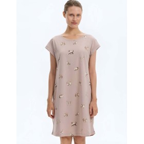 Сорочка с коротким рукавом Very Neat КОШКИ Е10068 капучино, Цвет: капучино, Размеры: L
