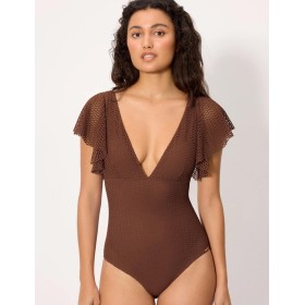 Ажурный купальник с глубоким вырезом Ysabel Mora SAND 83187 коричневый, Цвет: коричневый, Размеры: 85B
