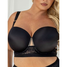 Гладкий бюстгальтер балконет Kris Line NOA smooth bra, Цвет: черный, Размеры: 65F