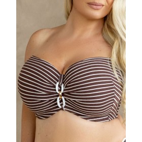 Верх купальника бандо Kris Line JAVA balkonette MHM, Цвет: коричневый, Размеры: 65G
