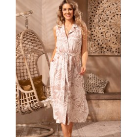 Длинное платье-рубашка Mia-Amore TELMA 5784, Цвет: латте, Размеры: M