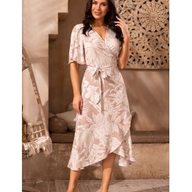 Запашное платье Mia-Amore TELMA 5789, Цвет: латте, Размеры: 2XL