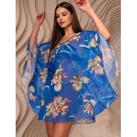 Туника пляжная свободная Mia-Amore ANTIGUA 2174, Цвет: синий, Размеры: L/XL