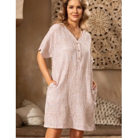 Короткая туника из хлопка Mia-Amore AMBER 5791, Цвет: бежевый, Размеры: S/M