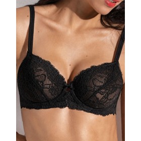 Кружевной бюстгальтер на косточках Sielei ALLURE 2672 nero, Цвет: nero (черный), Размеры: 75B