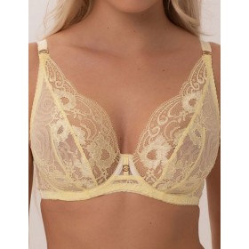 Кружевной бюстгальтер бралетт Subtille YASMIN YELLOW soft bralette, Цвет: желтый, Размеры: 75E