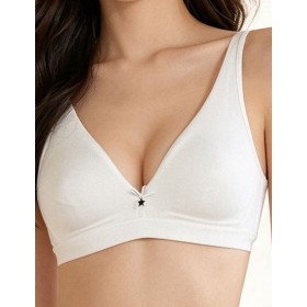 Хлопковый бралетт без косточек Sielei NATURAL COTTON 1454 bianco, Цвет: bianco (белый), Размеры: 75B