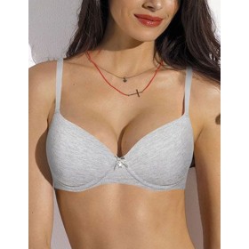 Бюстгальтер пуш-ап без косточек Sielei NATURAL COTTON 1456 grigio melange, Цвет: grigio melange (серый), Размеры: 70B