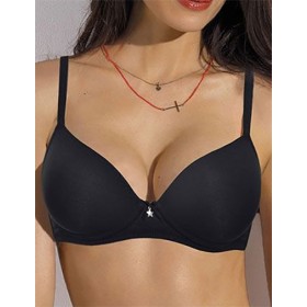 Бюстгальтер пуш-ап без косточек Sielei NATURAL COTTON 1456 nero, Цвет: nero (черный), Размеры: 70B