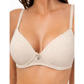 Бюстгальтер пуш-ап без косточек Sielei NATURAL COTTON 1456 ecru melange, Цвет: ecru melange (светло-бежевый), Размеры: 80B