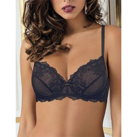 Бюстгальтер мягкий кружевной Sielei GLAM 1940 nero, Цвет: nero (черный), Размеры: 75B
