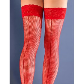 Чулки в сеточку Gabriella 645 EROTICA 20 den красный, Цвет: красный, Размеры: 1/2