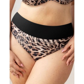 Трусы пляжные высокие Kris Line MAUI high waist, Цвет: леопард, Размеры: M