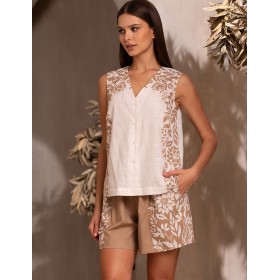 Комплект блузка с шортами Mia-Amore DORA 5812, Цвет: бежевый, Размеры: 2XL