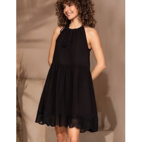 Короткий сарафан из муслина Mia-Amore LARNACA 5750 черный, Цвет: черный, Размеры: XL