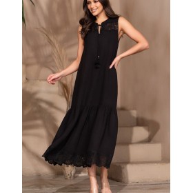 Длинный сарафан из муслина Mia-Amore LARNACA 5754 черный, Цвет: черный, Размеры: 3XL