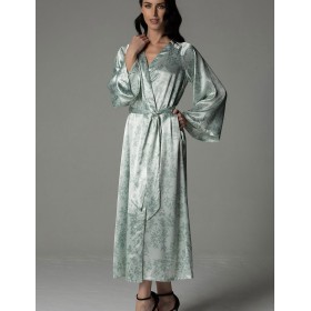Шелковый длинный халат Mia-Amore TIFFANY 4919, Цвет: мятный, Размеры: 2XL/3XL