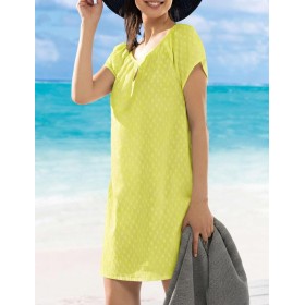 Пляжное платье из хлопка Sielei GU71 lime, Цвет: lime (лайм), Размеры: L