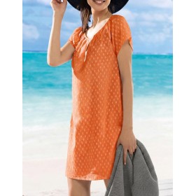 Пляжное платье из хлопка Sielei GU71 arancio, Цвет: arancio (абрикос), Размеры: L