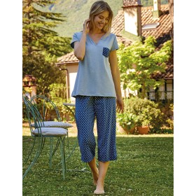 Пижама в горошек Janira BLEU SPOTS 1060293 blue, Цвет: blue (синий), Размеры: L