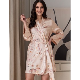 Короткий запашной халат Mia-Amore GARDENIA 9023, Цвет: мультицвет, Размеры: 2XL/3XL