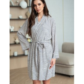Халат из натуральной вискозы Mia-Amore ALMA 5873, Цвет: серый, Размеры: 2XL/3XL