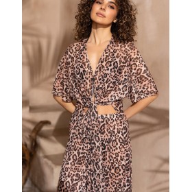 Комплект из принтованной сетки Mia-Amore EVERLY 2386, Цвет: коричневый, Размеры: 2XL