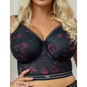 Бюстгальтер бралетт Kris Line BLOSSOM Softbralette longline, Цвет: черный+сиреневый, Размеры: 65J