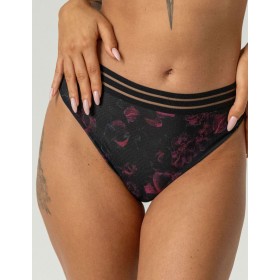 Трусики стринги Kris Line BLOSSOM stringshorts, Цвет: черный+сиреневый, Размеры: M