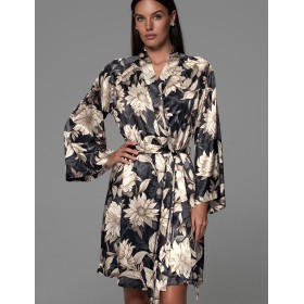 Короткий шелковый халат Mia-Amore DENISA 4863, Цвет: мультицвет, Размеры: 2XL/3XL