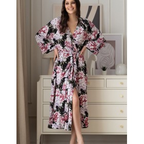 Длинный трикотажный халат Mia-Amore ABBEY 5559 черный, Цвет: черный, Размеры: 2XL/3XL