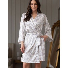 Короткий запашной халат Mia-Amore DIORA 4993 молочный, Цвет: молочный, Размеры: 2XL/3XL