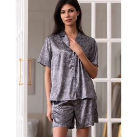 Пижама рубашка с шортами Mia-Amore DIORA 4994 графит, Цвет: графит, Размеры: 3XL