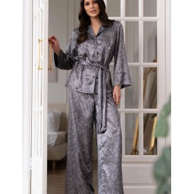 Шелковая пижама Mia-Amore DIORA 4996 графит, Цвет: графит, Размеры: 4XL