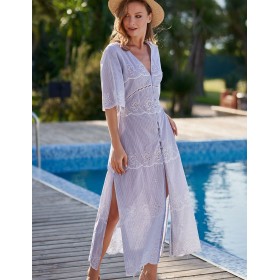 Длинное платье-халат Mia-Amore DOMINICANA 1406, Цвет: голубой, Размеры: M