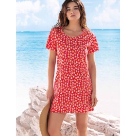 Удлиненная пляжная футболка Sielei DAISY SUN FI71 rosso, Цвет: rosso (красный), Размеры: S
