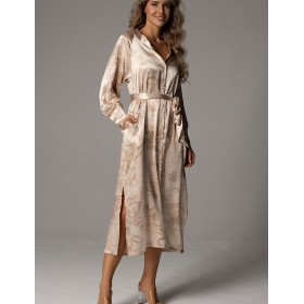 Длинное платье-рубашка Mia-Amore JULIET 4907 бежевый, Цвет: бежевый, Размеры: L