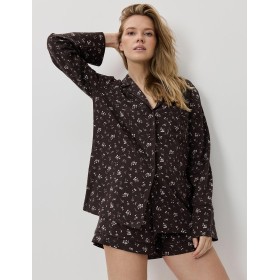 Пижама из вискозы с шортами Aruelle ARYA, Цвет: коричневый, Размеры: XS