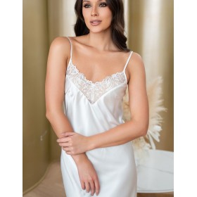 Сорочка шелковая длинная Mia-Amore AMANDA 3644 белый, Цвет: белый, Размеры: 3XL