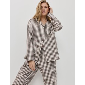 Пижама из хлопка Aruelle SELIN, Цвет: коричневый/бежевый, Размеры: XS