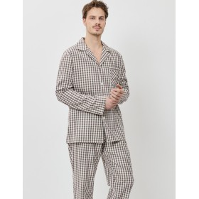 Мужская пижама из хлопка Aruelle SVEN, Цвет: коричневый/бежевый, Размеры: L