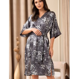 Шелковая туника с поясом Mia-Amore FEDERICA 9104, Цвет: графитовый, Размеры: 4XL/5XL