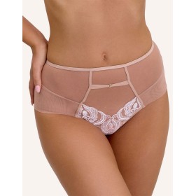 Высокие трусы бразилиана Bella Misteria LACE MACCHIATO brazilian, Цвет: телесный, Размеры: L