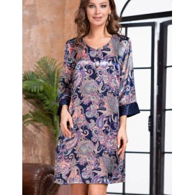 Туника из натурального шелка Mia-Amore ETRO 3505, Цвет: темно-синий, Размеры: L/XL