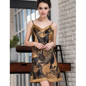 Сорочка шелковая Mia-Amore ANTIKA 3470, Цвет: черный/медный, Размеры: M