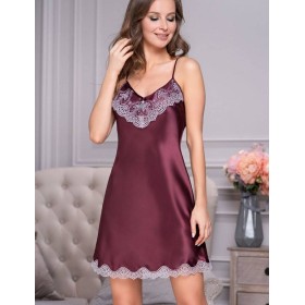 Шелковая сорочка Mia-Amore LAURA 3290 бордовый, Цвет: бордовый, Размеры: XS